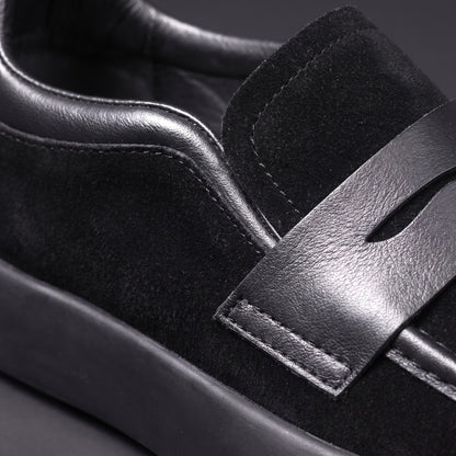 Men's Penny Loafers Cushioned Sole Strap Detail Slip On Shoes 7