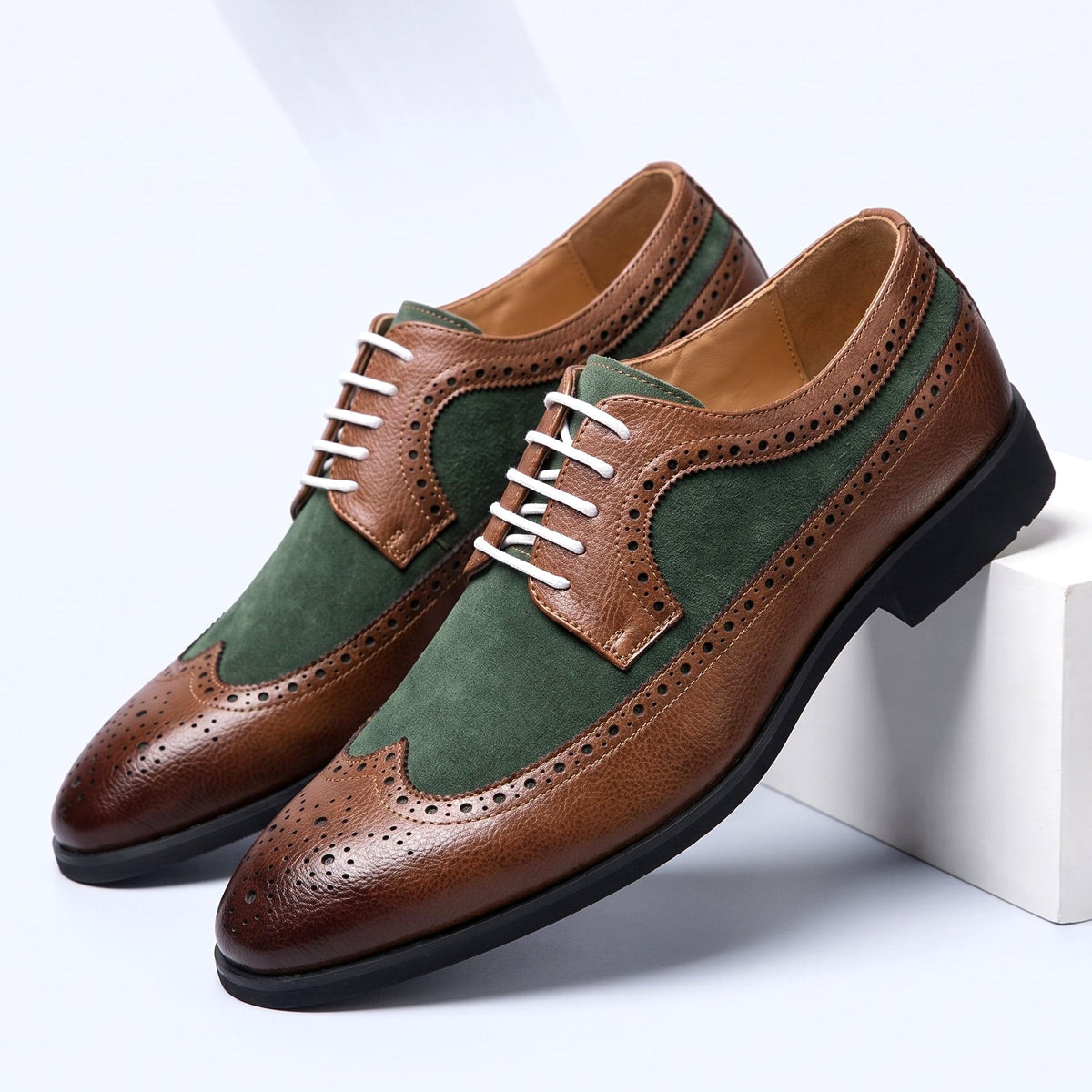 Men's Wingtip Derby Shoes Brogue Oxford Cushioned Insole 1