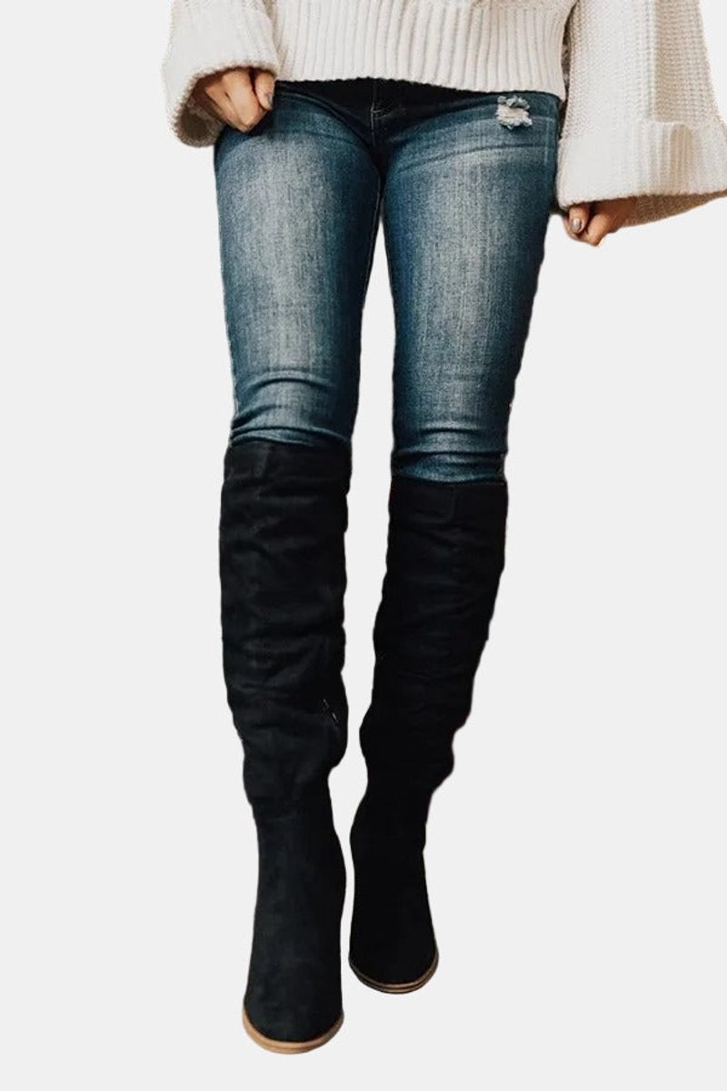 Women's Over Knee High Boots | Stretch Fit & Block Heel 4