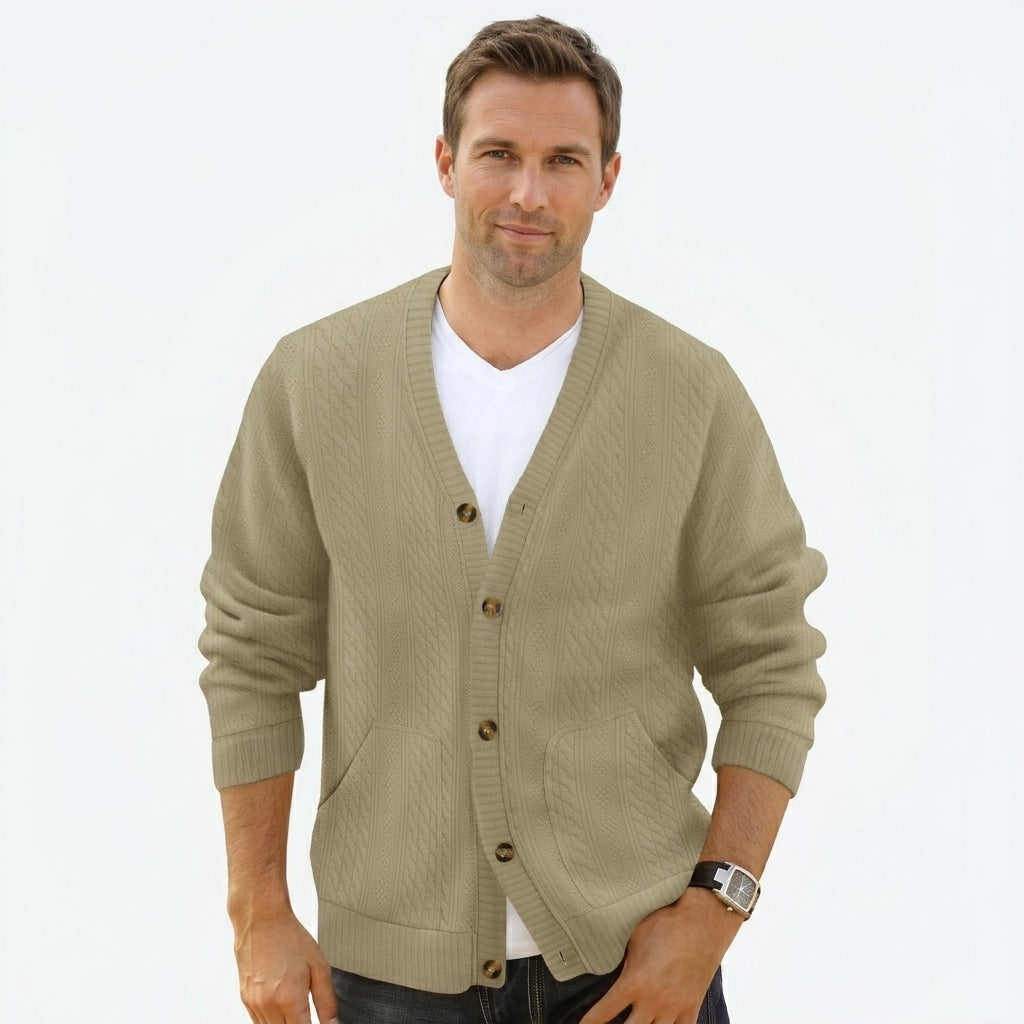 Men's Cable Knit Cardigan | Button-Up Warmth 1