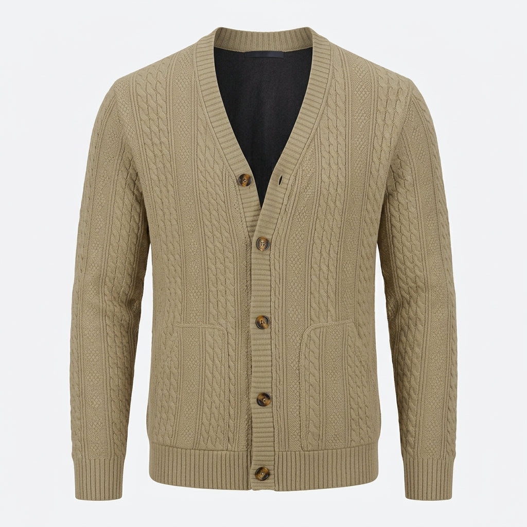 Men's Cable Knit Cardigan | Button-Up Warmth 2