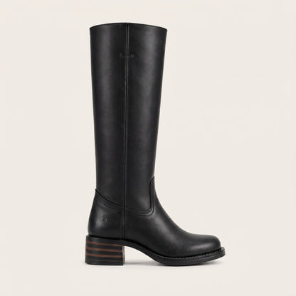 Amelia - Women's Knee-High Boots with Block Heel - Boots - Black - Davies & Cooper