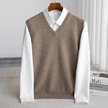 Archer | Men's Merino Wool V-Neck Sweater Vest Layering Knit
