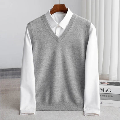 Archer | Men's Merino Wool V-Neck Sweater Vest Layering Knit