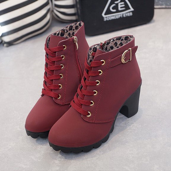 Hazel - Stylish Lace-Up Ankle Boots for Any Occasion