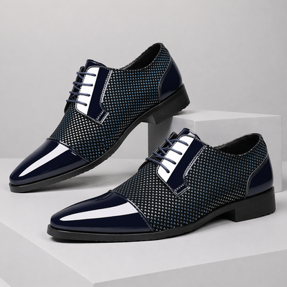 Men's Pointed Toe Oxford Shoes Lace Up Formal Footwear 4