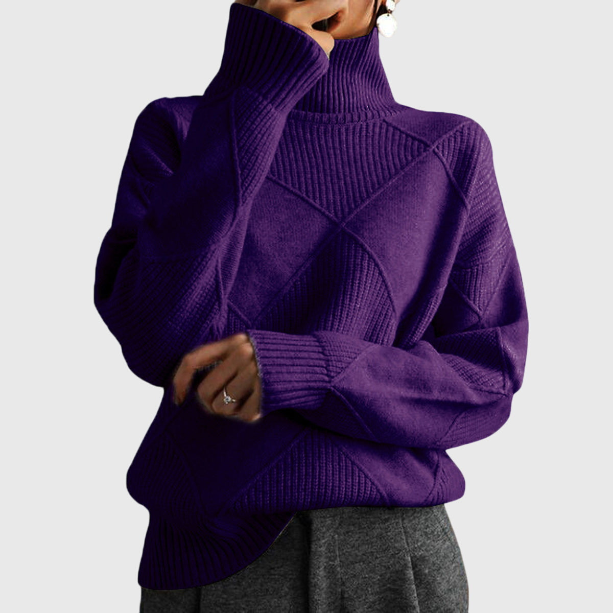 Women's Roll Neck Jumper | Cosy & Warm Knit 13