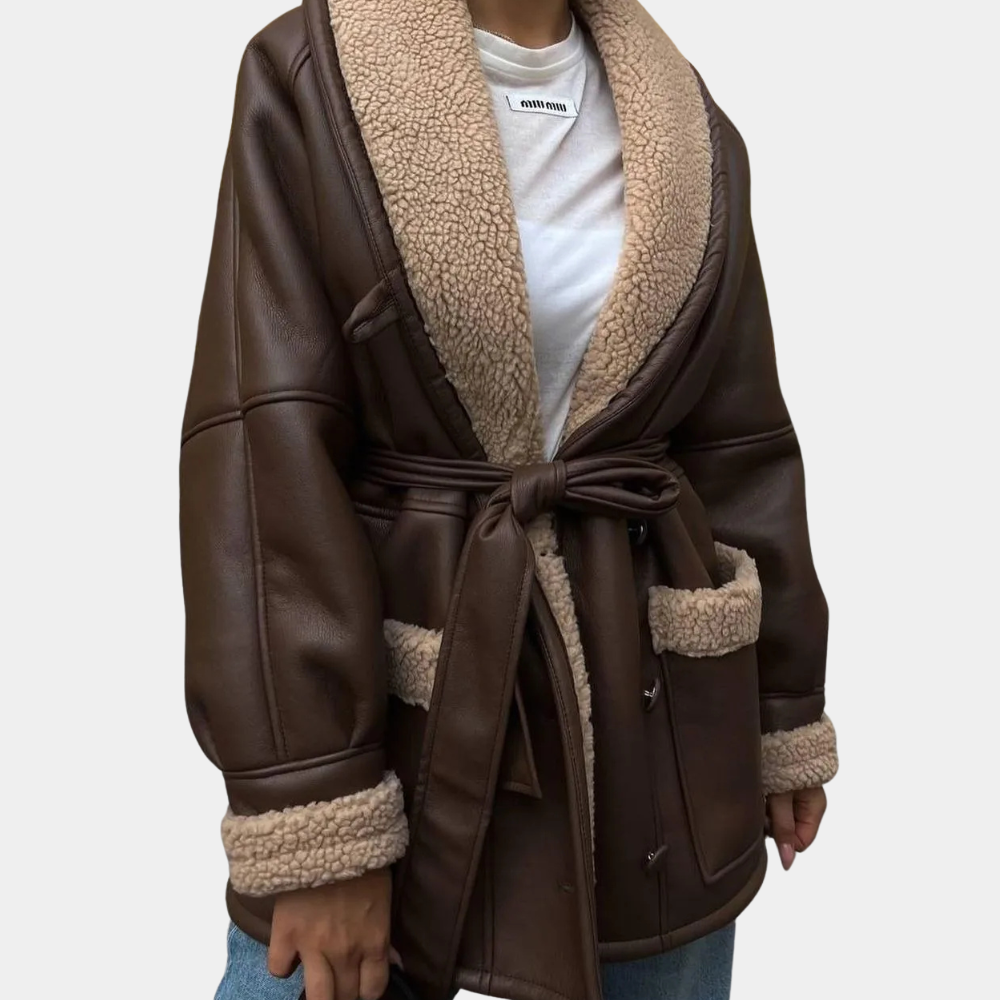 Women's Belted Trench Coat Tie Waist Jacket Outerwear 1
