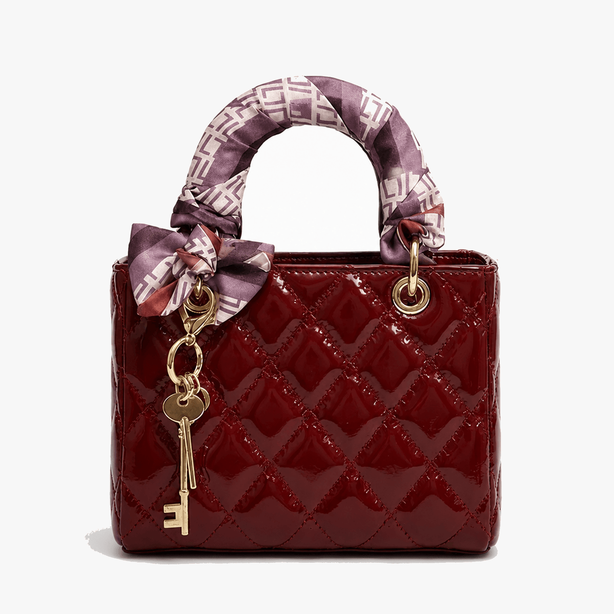 Women's Quilted Handbag | Scarf Handles & Crossbody Strap 13