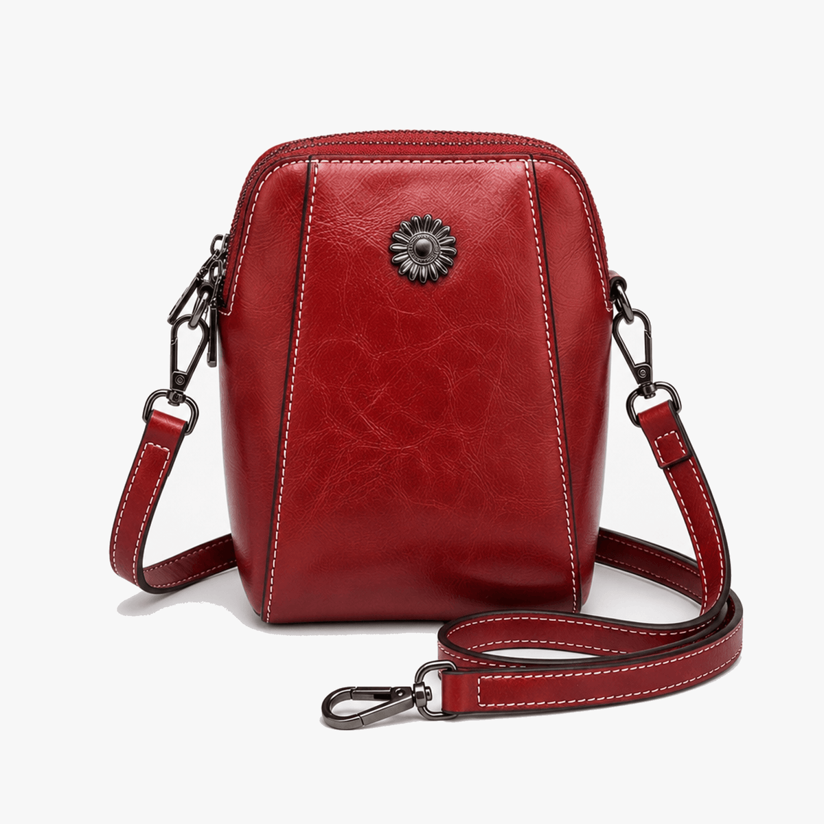 Women's Crossbody Phone Bag | Twin-Zip & Adjustable Strap 12