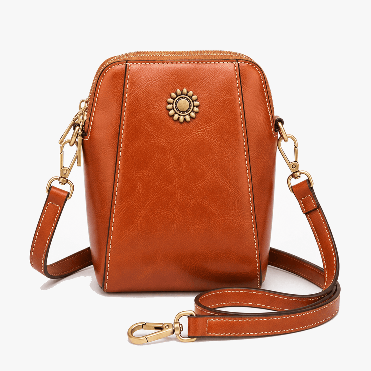 Women's Crossbody Phone Bag | Twin-Zip & Adjustable Strap 11