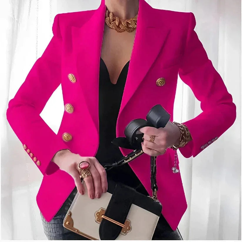 Women's Double Breasted Blazer | Button Tailored Fit 6