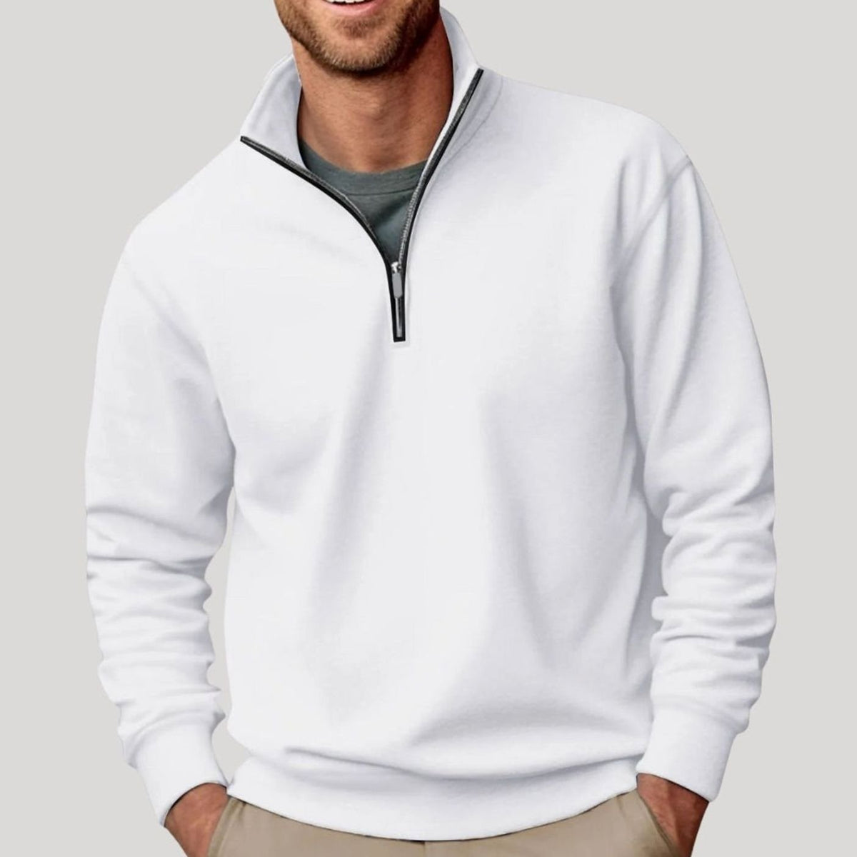 Bradley | Men's Quarter-Zip Collar Sweatshirt Relaxed-Fit Pullover