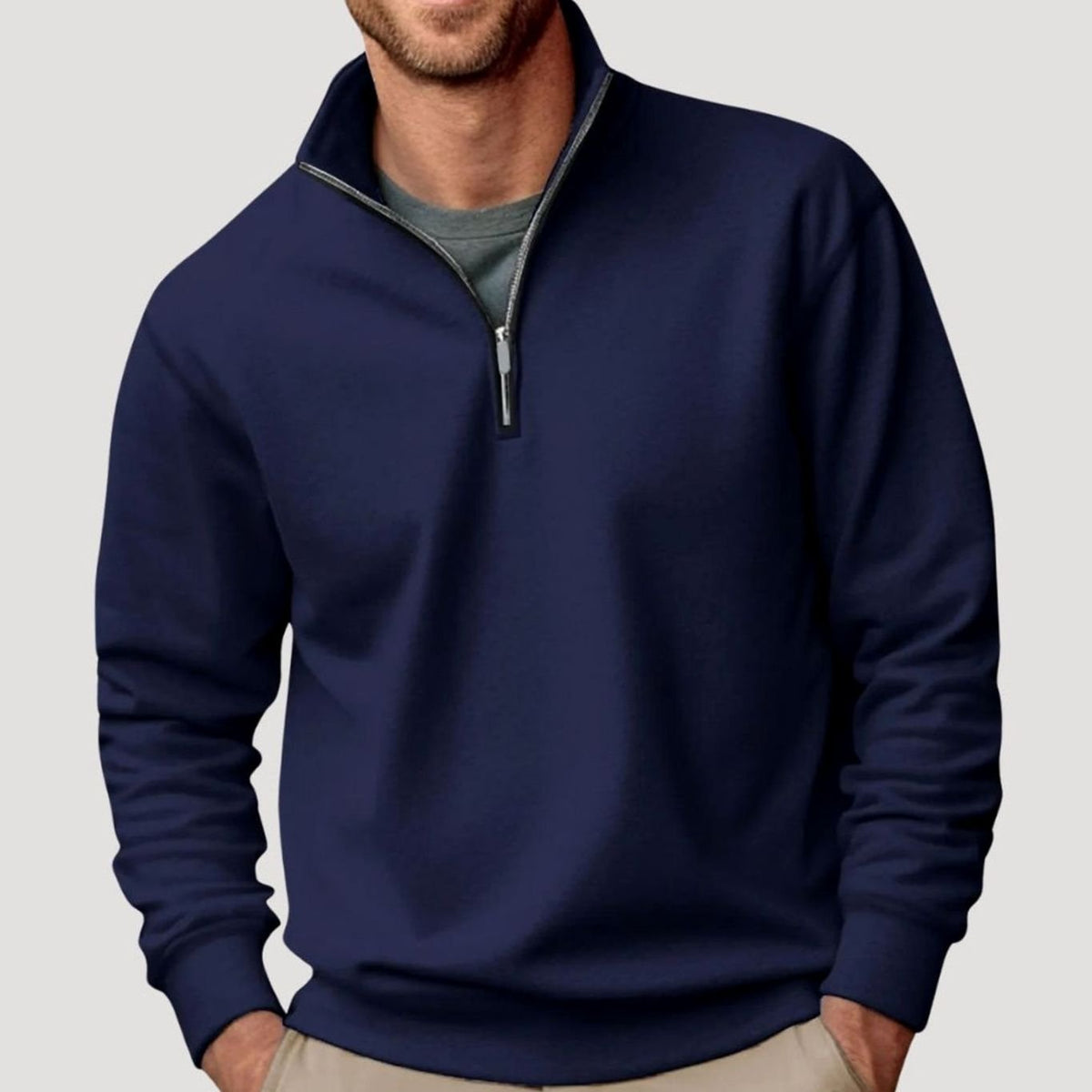 Bradley | Men's Quarter-Zip Collar Sweatshirt Relaxed-Fit Pullover