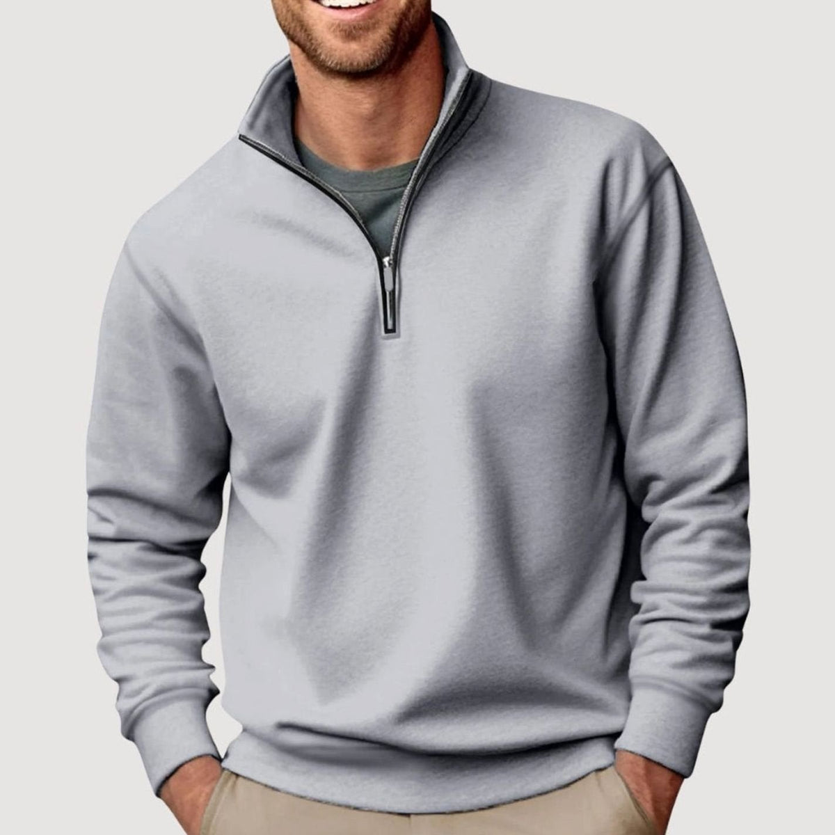 Bradley | Men's Quarter-Zip Collar Sweatshirt Relaxed-Fit Pullover