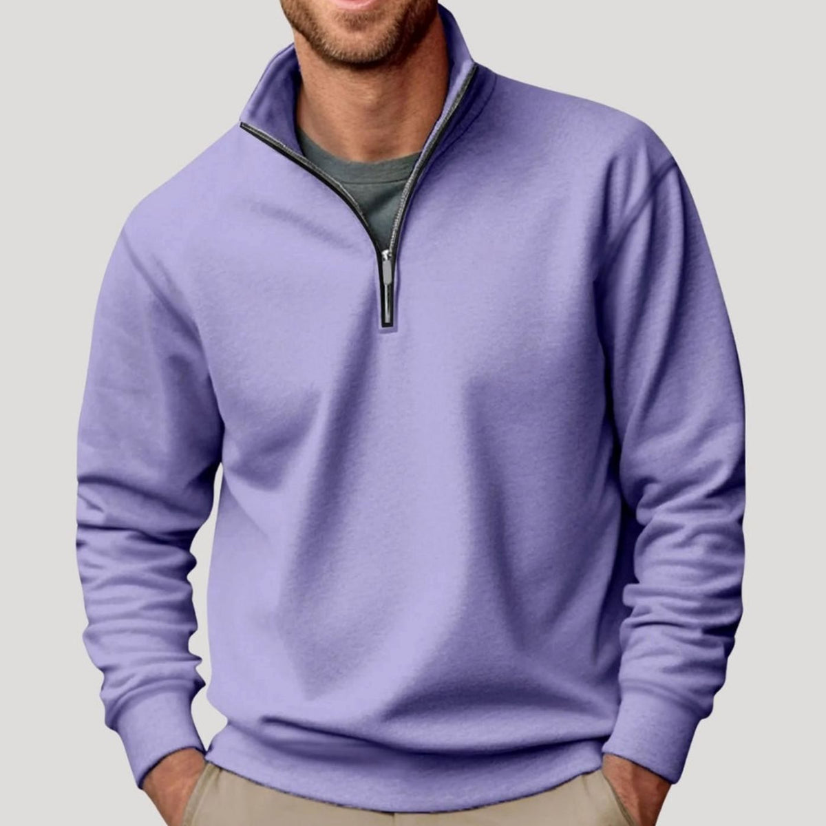 Bradley | Men's Quarter-Zip Collar Sweatshirt Relaxed-Fit Pullover
