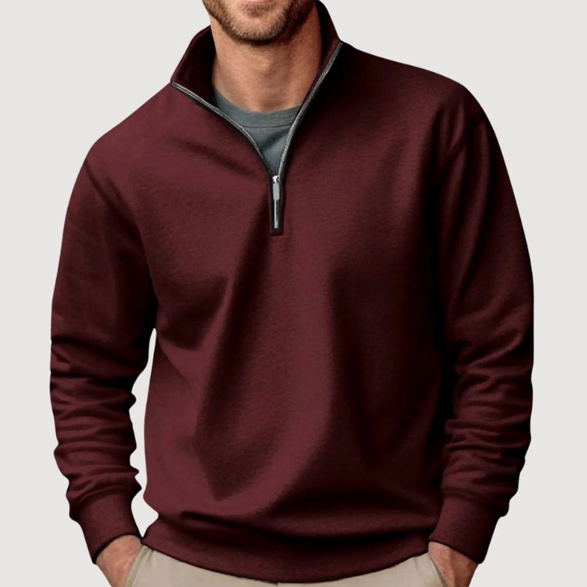 Bradley | Men's Quarter-Zip Collar Sweatshirt Relaxed-Fit Pullover
