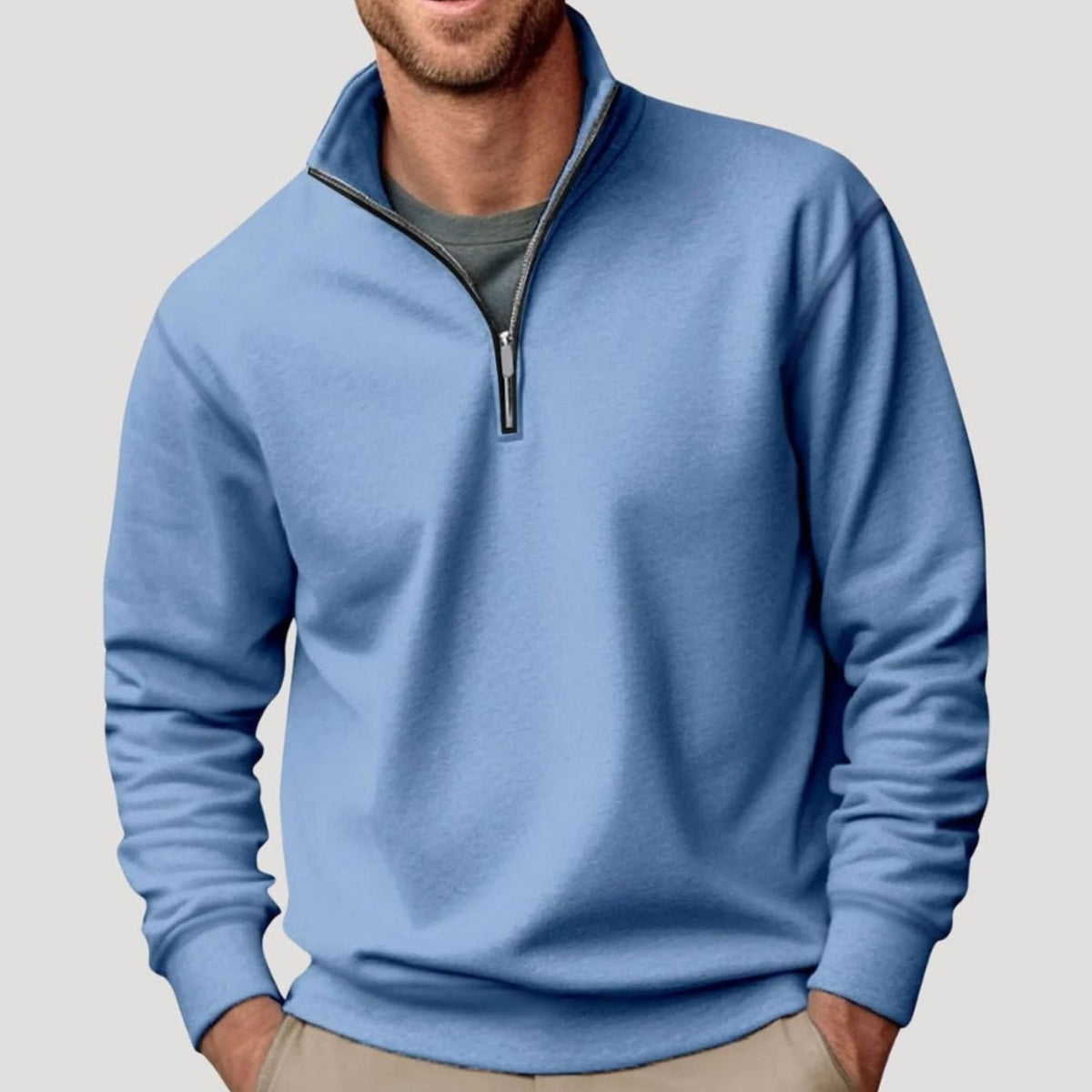 Bradley | Men's Quarter-Zip Collar Sweatshirt Relaxed-Fit Pullover