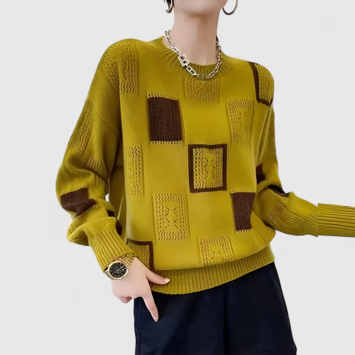 Women's Knitted Jumper | Openwork Detail & Comfortable Fit 2