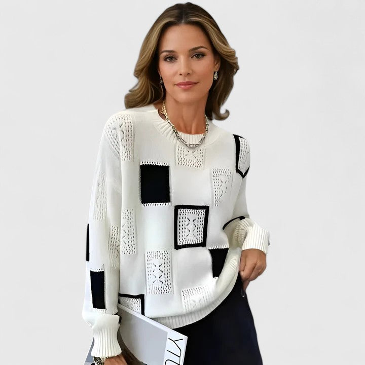 Women's Knitted Jumper | Openwork Detail & Comfortable Fit 1