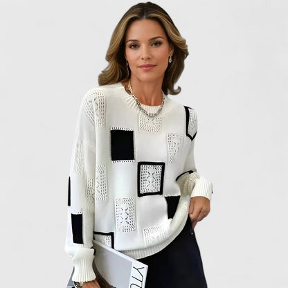 Women's Knitted Jumper | Openwork Detail & Comfortable Fit 1