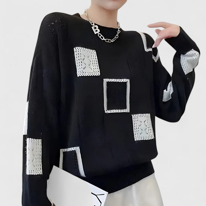 Women's Knitted Jumper | Openwork Detail & Comfortable Fit 3