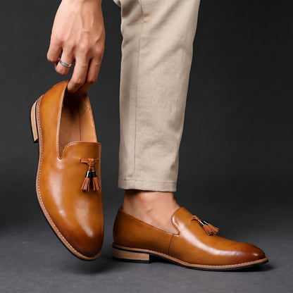 Men's Tassel Loafers Slip On Dress Shoes Cushioned Sole 6