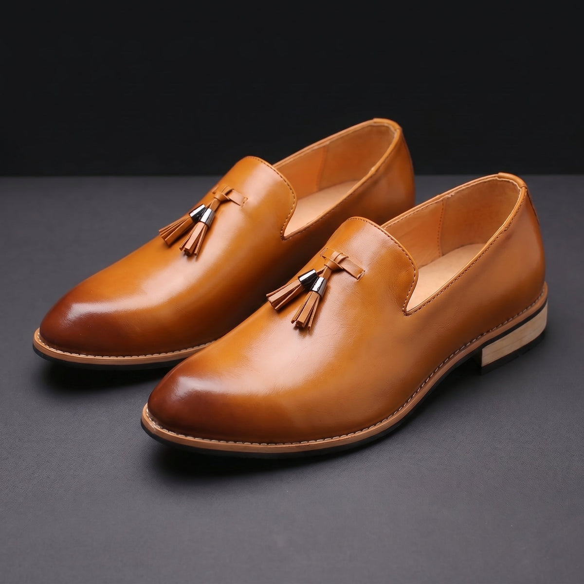 Men's Tassel Loafers Slip On Dress Shoes Cushioned Sole 5