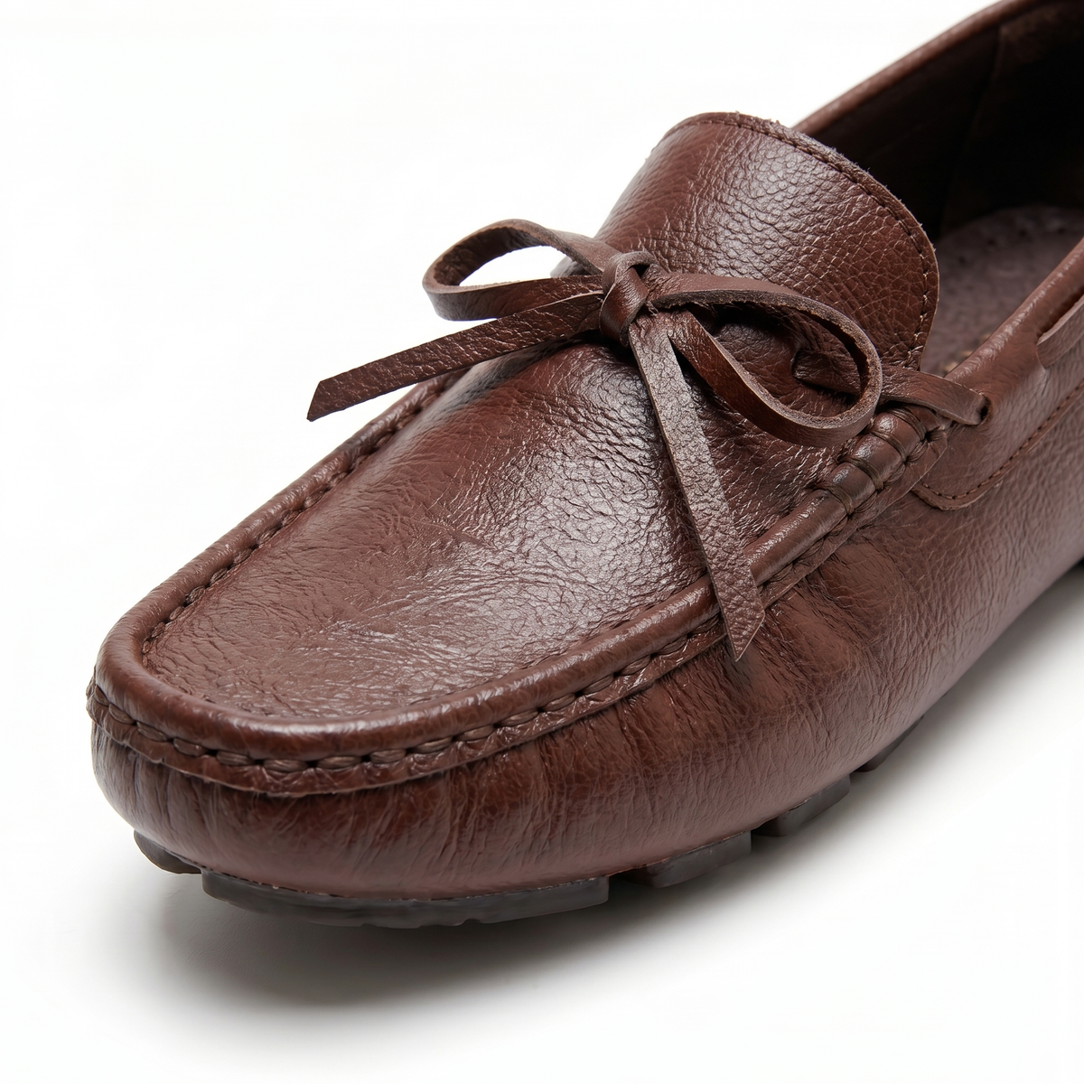 Men's Driving Loafers Hand Stitched Pebbled Sole Slip Ons 4