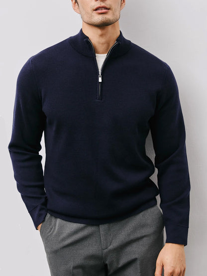 Men's Quarter Zip Sweater | Stand Collar & Lightweight Warmth 10