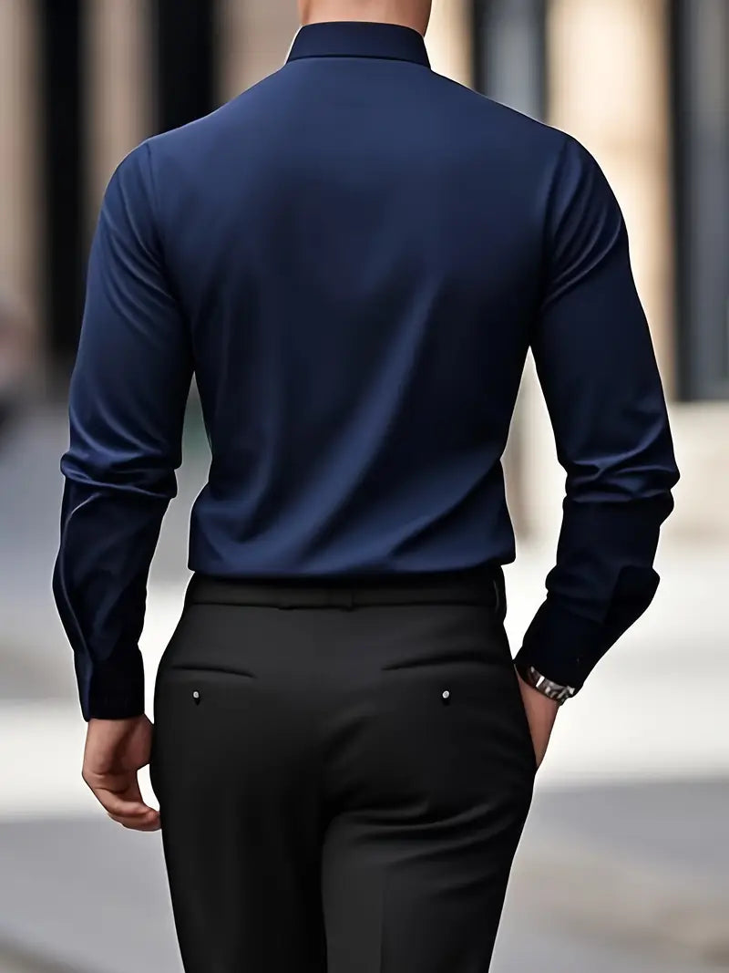 Men's Dress Shirt | Button-Front & Pointed Collar 12