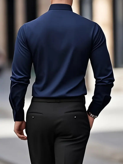 Men's Dress Shirt | Button-Front & Pointed Collar 12