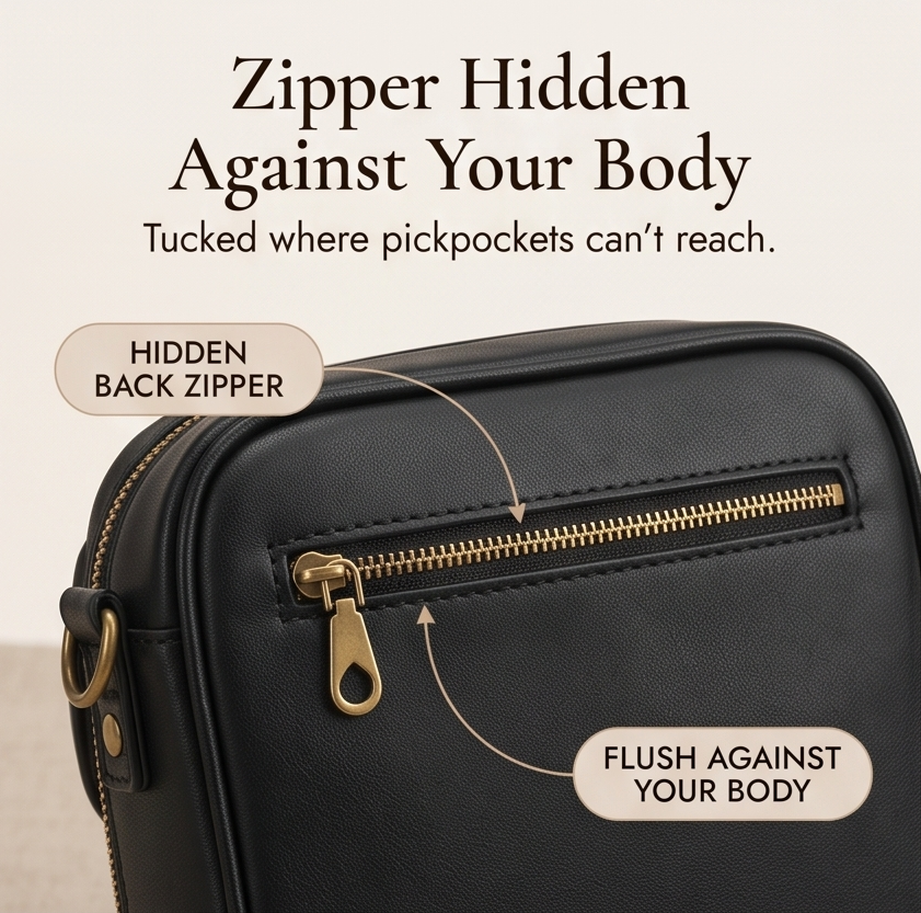Women's Crossbody Bag | Card Slots & Anti-Theft Zip 8