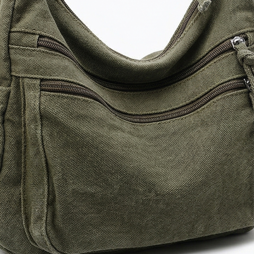 Women's Canvas Hobo Bag | 6 Pockets & Lightweight 6