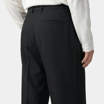 Caspian – Men's Straight-Leg Suit Trousers - Pants - Black - Davies & Cooper