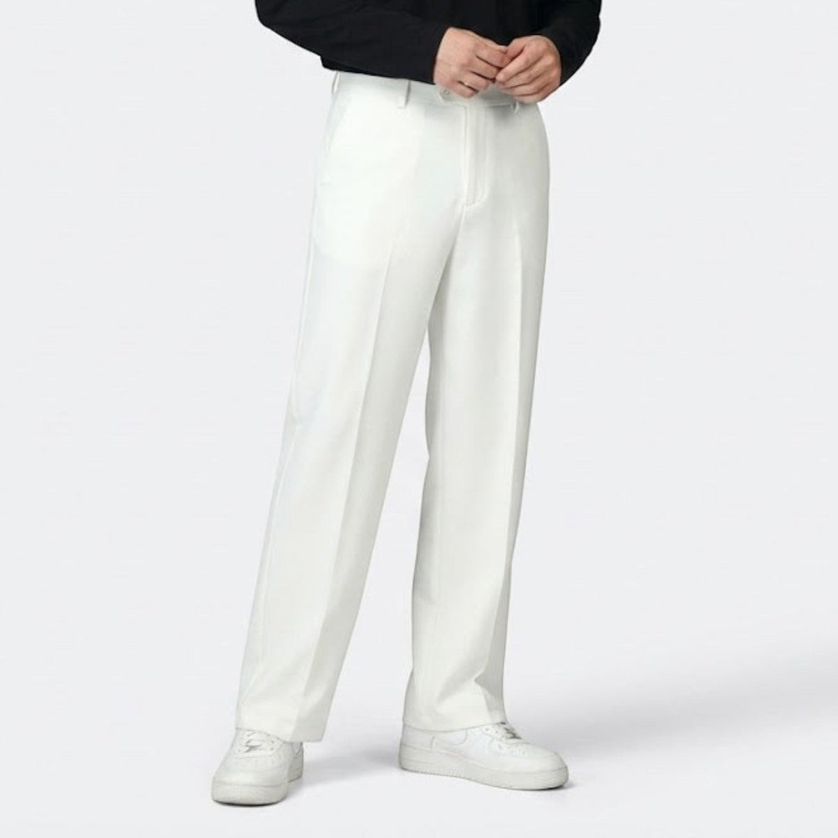 Caspian – Men's Straight-Leg Suit Trousers - Pants - White - Davies & Cooper