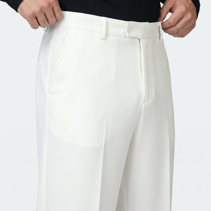 Caspian – Men's Straight-Leg Suit Trousers - Pants - White - Davies & Cooper