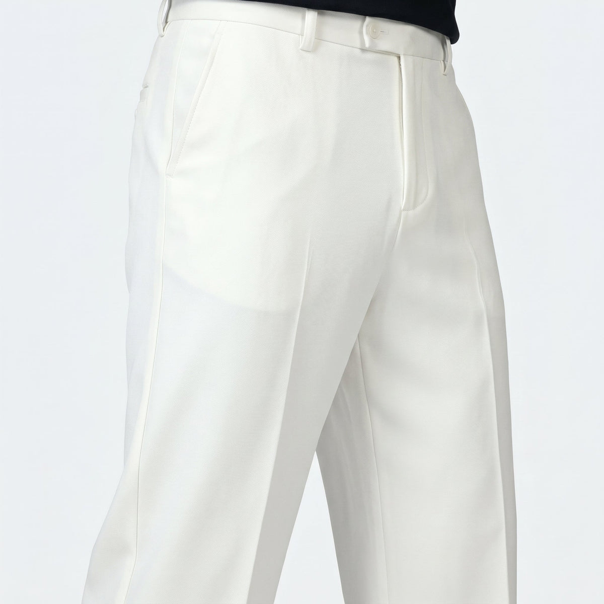 Caspian – Men's Straight-Leg Suit Trousers - Pants - White - Davies & Cooper