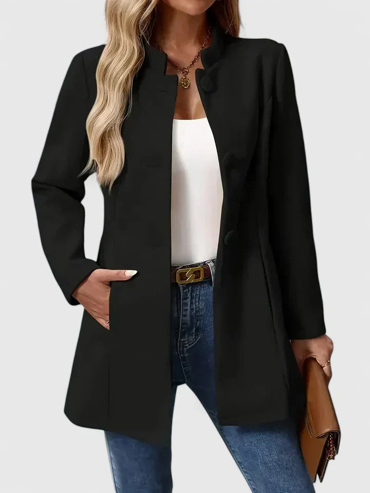 Women's Collarless Jacket | Elegant & Flattering Fit 7