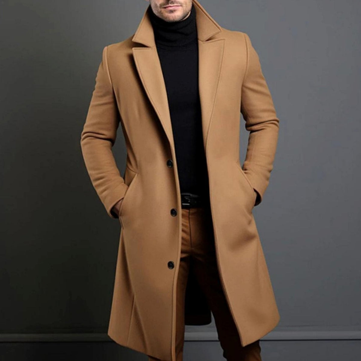 Cedric | Men's Formal Slim-Fit Single-Breasted Long Winter Coat