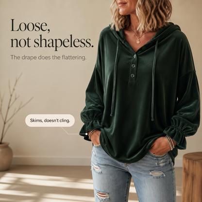 Women's Lantern Sleeve Hoodie | Relaxed Fit & Ruffled Cuff 7