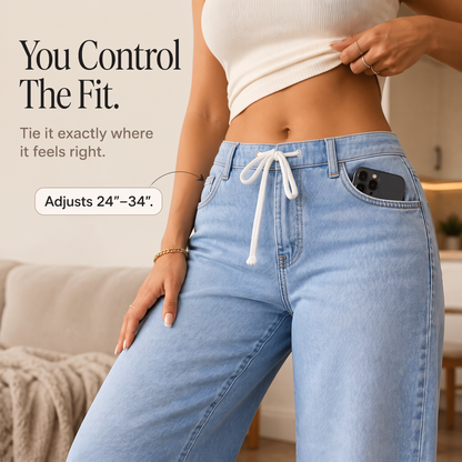 Women's Wide-Leg Jeans | Drawstring Waist & Comfort Fit 7