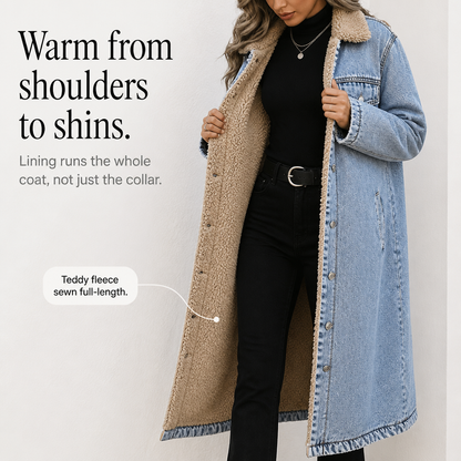 Women's Long Coat | Sherpa Lined & Warm 7