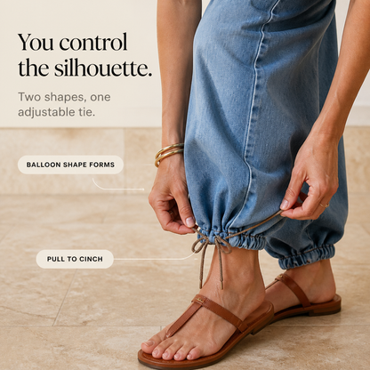Women's Wide-Leg Jeans | Drawstring Balloon Shape 7