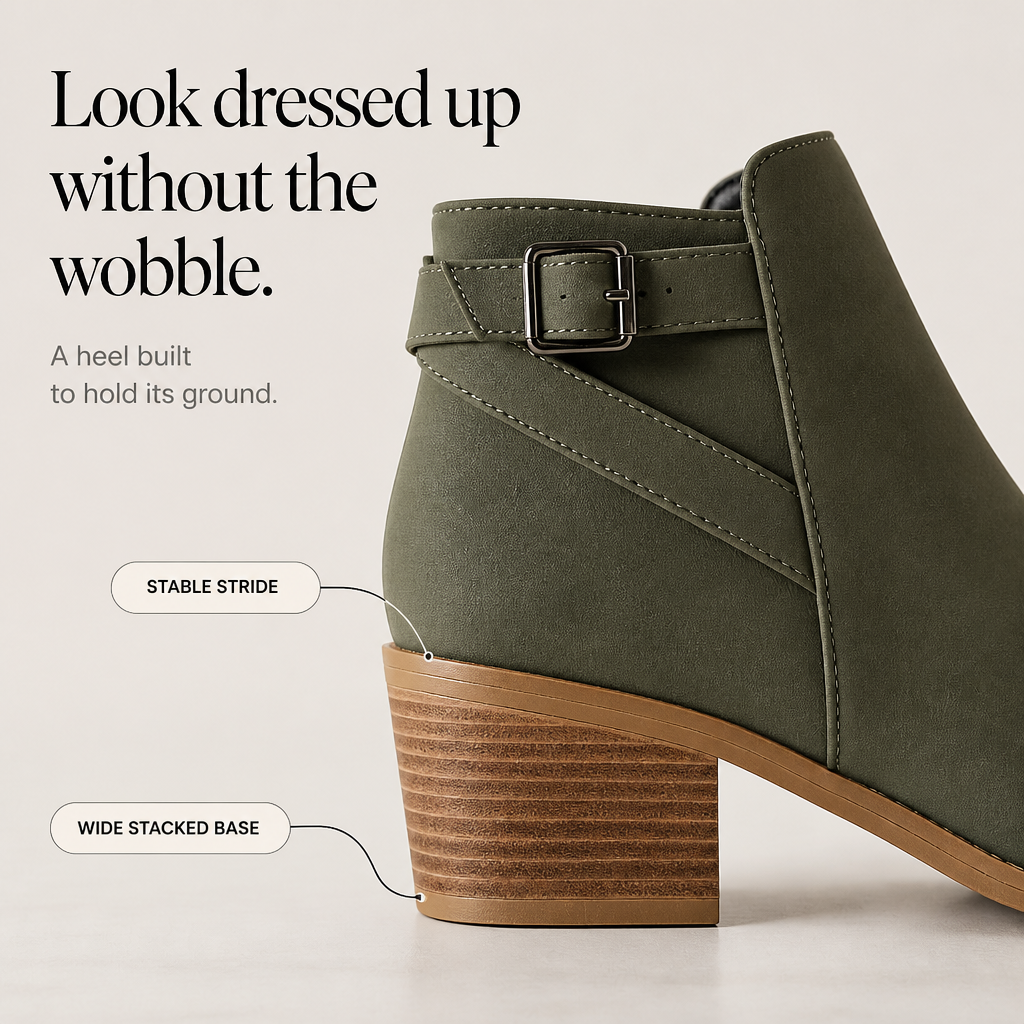 Women's Ankle Boots | Buckle Detail & Side-Zip 7