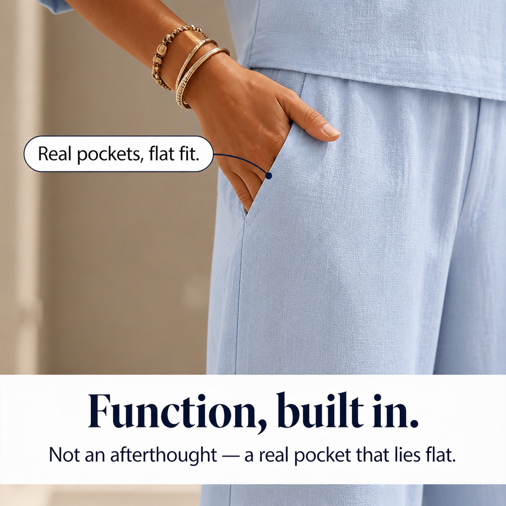 Women's Button Top & Wide Leg Trouser Set | Matching Two-Piece & All-Day Comfort 7