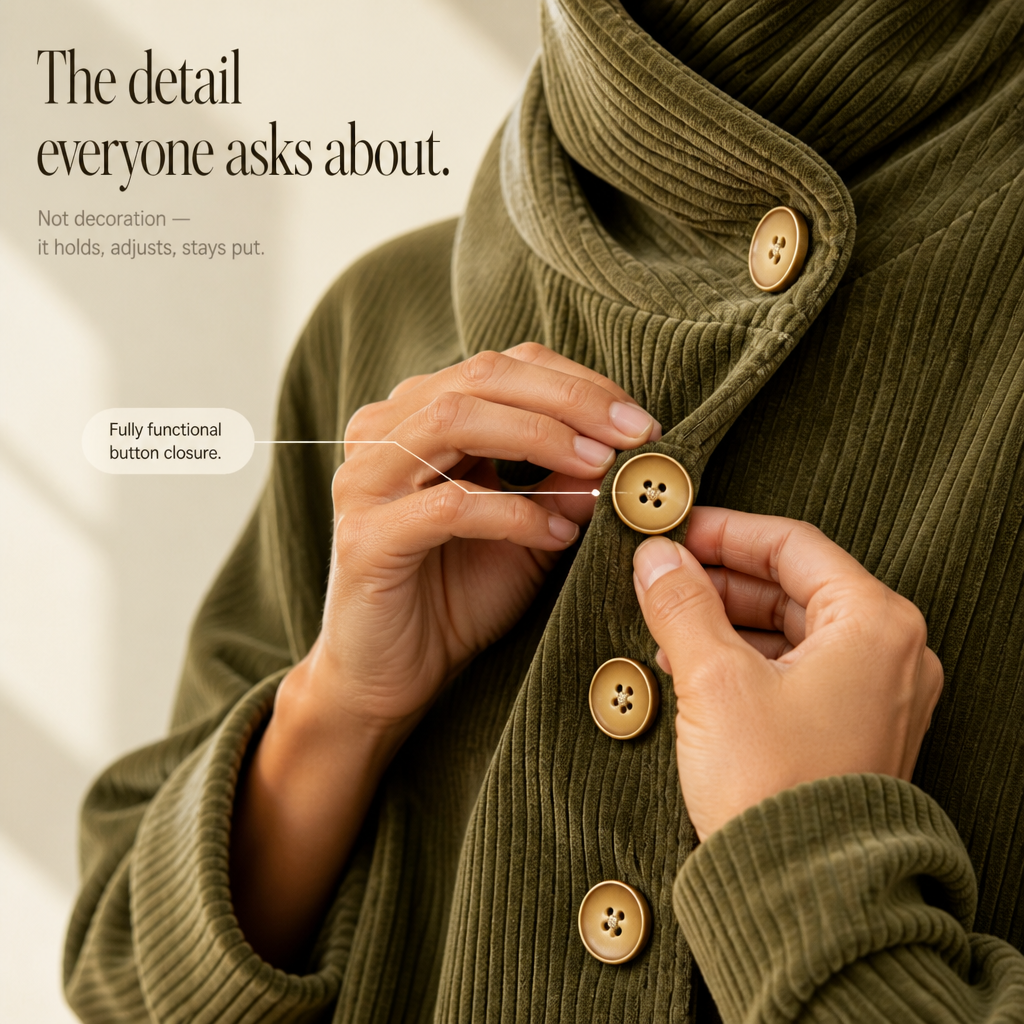 Women's Funnel Neck Top | Asymmetric Placket Design 9