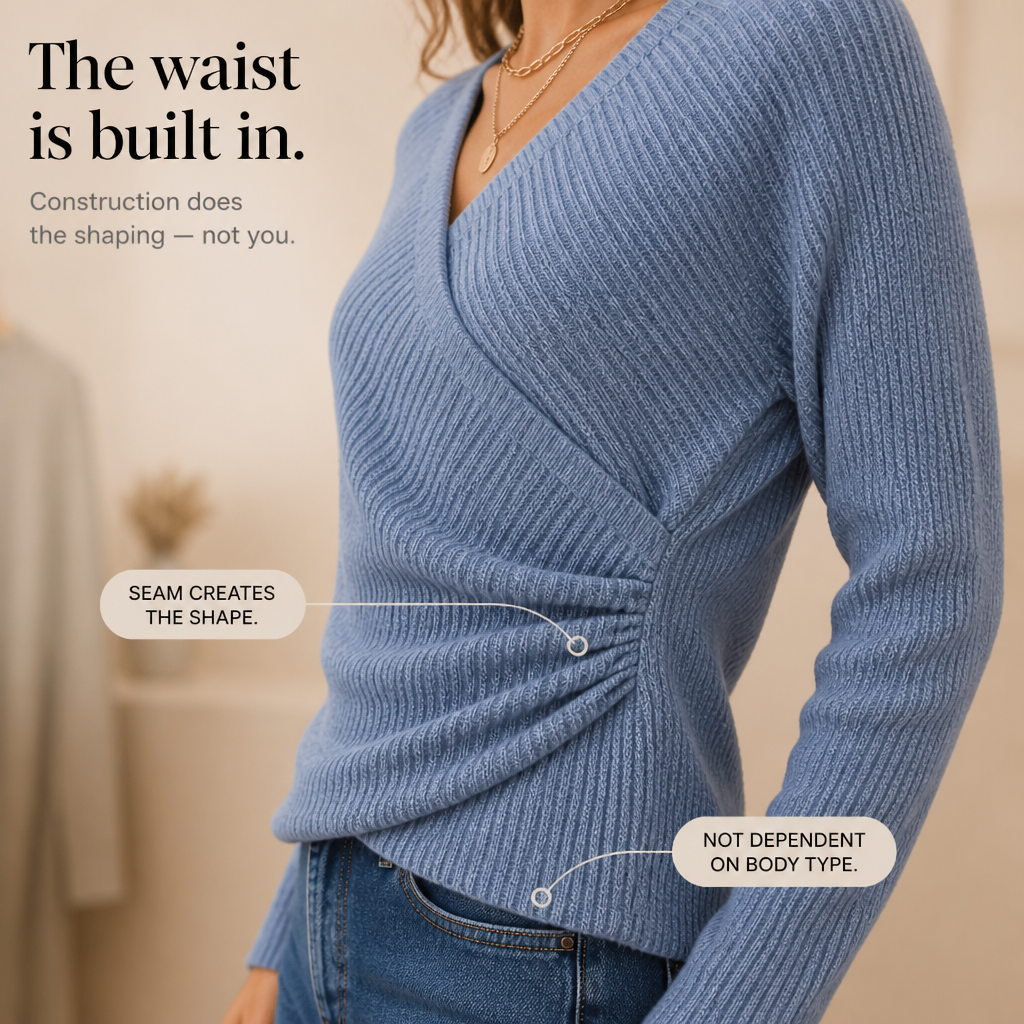 Women's Wrap Knit Top | Waist-Defining & Convertible Neckline 8