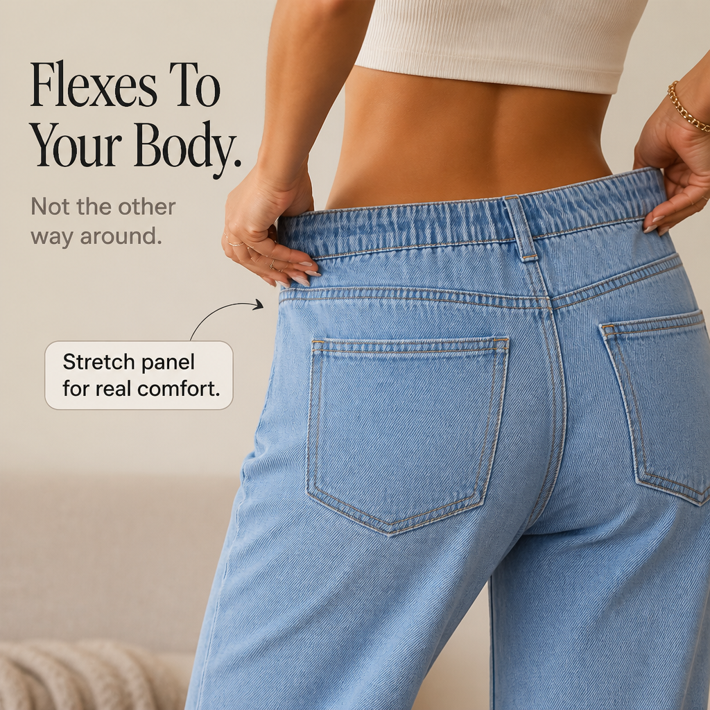 Women's Wide-Leg Jeans | Drawstring Waist & Comfort Fit 8