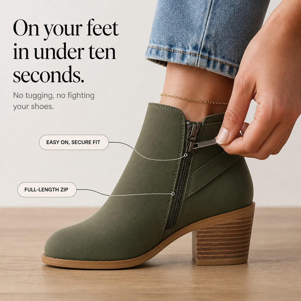 Women's Ankle Boots | Buckle Detail & Side-Zip 8